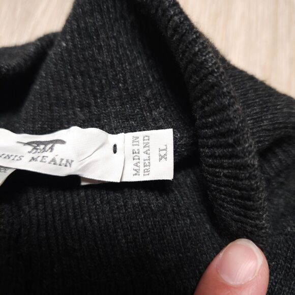 Inis Meain 1/4 Zip Pullover Sweater Mens XL Gray Cashmere Merino Wool Ireland - Picture 5 of 12